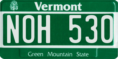 VT license plate NOH530