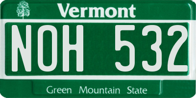 VT license plate NOH532