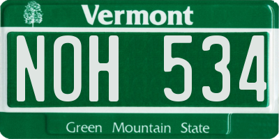 VT license plate NOH534
