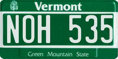 VT license plate NOH535