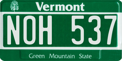 VT license plate NOH537