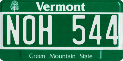 VT license plate NOH544