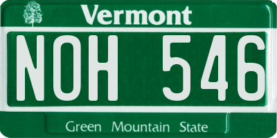 VT license plate NOH546