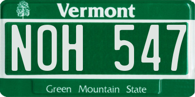 VT license plate NOH547