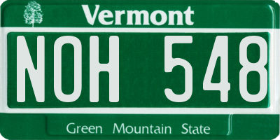VT license plate NOH548