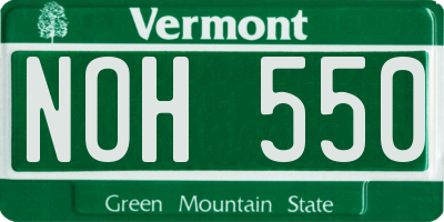 VT license plate NOH550
