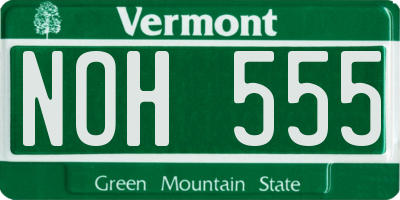 VT license plate NOH555
