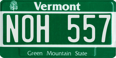 VT license plate NOH557