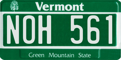 VT license plate NOH561