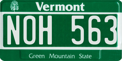 VT license plate NOH563