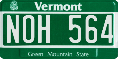 VT license plate NOH564