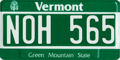 VT license plate NOH565