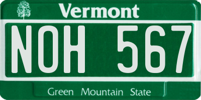 VT license plate NOH567