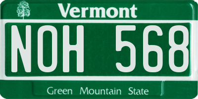 VT license plate NOH568