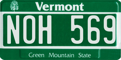 VT license plate NOH569