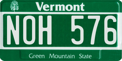 VT license plate NOH576
