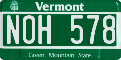 VT license plate NOH578