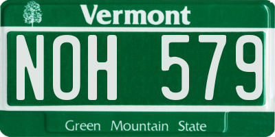 VT license plate NOH579