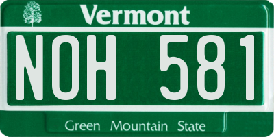 VT license plate NOH581