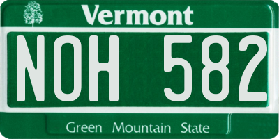 VT license plate NOH582