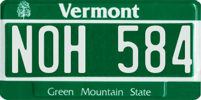 VT license plate NOH584