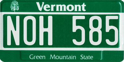 VT license plate NOH585