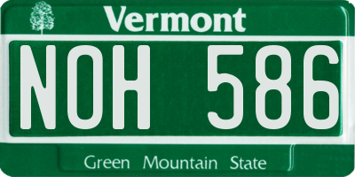 VT license plate NOH586