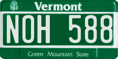 VT license plate NOH588