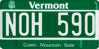 VT license plate NOH590