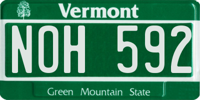 VT license plate NOH592