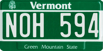 VT license plate NOH594