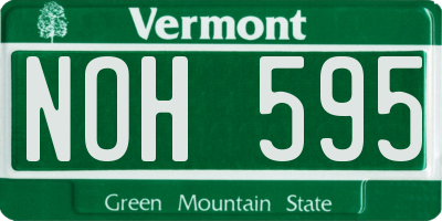 VT license plate NOH595