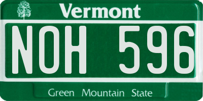 VT license plate NOH596