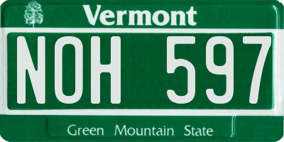 VT license plate NOH597