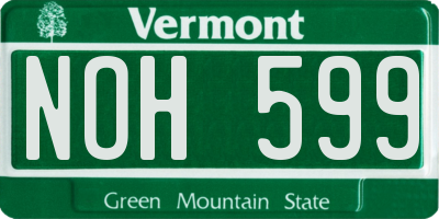 VT license plate NOH599
