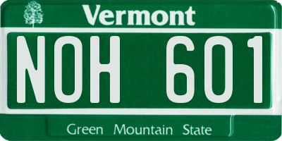 VT license plate NOH601
