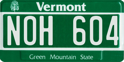 VT license plate NOH604