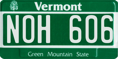 VT license plate NOH606