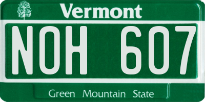VT license plate NOH607