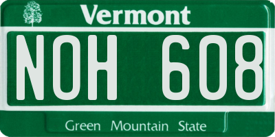 VT license plate NOH608