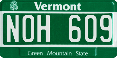 VT license plate NOH609