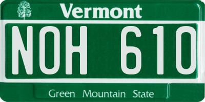 VT license plate NOH610