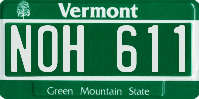 VT license plate NOH611
