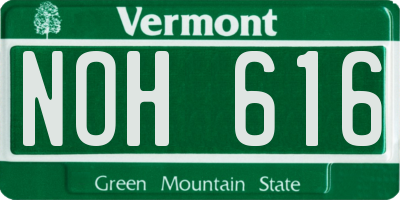 VT license plate NOH616