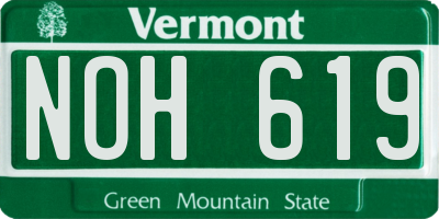 VT license plate NOH619