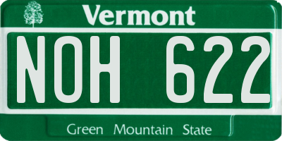 VT license plate NOH622