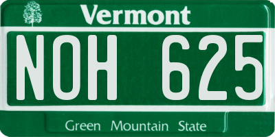 VT license plate NOH625