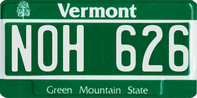 VT license plate NOH626