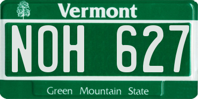 VT license plate NOH627