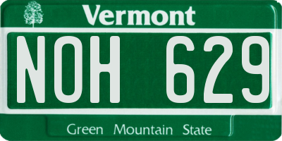 VT license plate NOH629